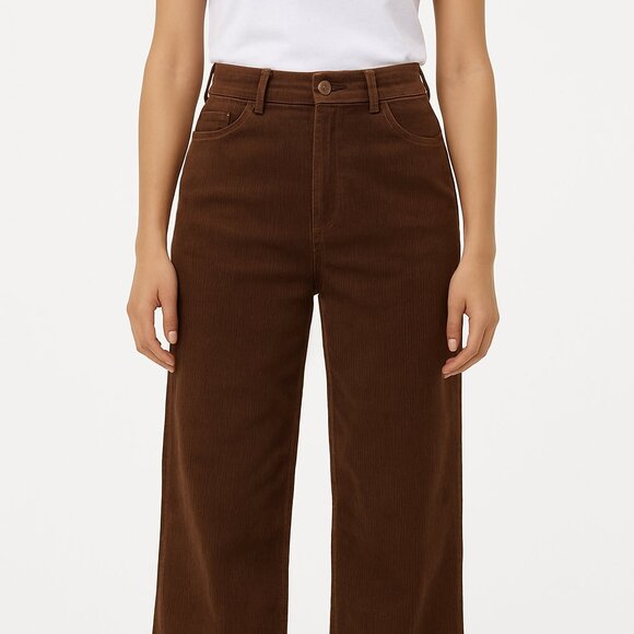 CARHARTT WIP Women's CORDONY Pants Relax Straight Dark Brown Corduroy Size 28 - Picture 1 of 6